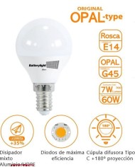 BOMBILLA LED ESFERICA GSC 6W. E14 6000K 490 LM        200690074