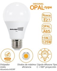 BOMBILLA LED ESTANDAR BATTERYLIGHT A65 15W. E27 2700K BT170377
