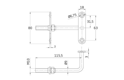 SOPORTE AMIG PASAMANOS LATON MODELO 21