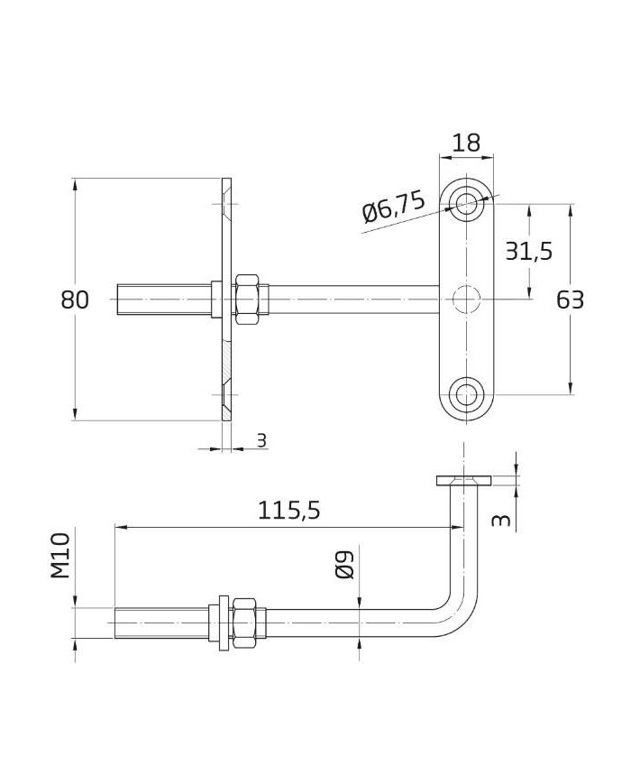 SOPORTE AMIG PASAMANOS LATON MODELO 21