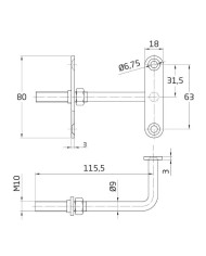 SOPORTE AMIG PASAMANOS LATON MODELO 21