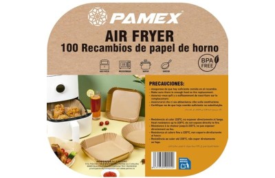 BANDEJAS DESECHABLES PAMEX FREIDORA AIRE 20X20CMS. (B/100UDS.)
