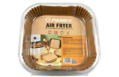 BANDEJAS DESECHABLES PAMEX FREIDORA AIRE 20X20CMS. (B/100UDS.)