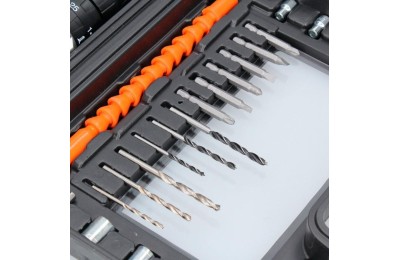 TALADRO PERCUTOR FSK 21V 2BAT 1,5Ah MALETIN 25PZAS.