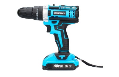 TALADRO PERCUTOR FSK 21V 2BAT 1,5Ah MALETIN 25PZAS.