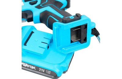 TALADRO PERCUTOR FSK 21V 2BAT 1,5Ah MALETIN 25PZAS.