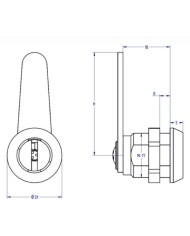 CERRADURA BUZON AGA R-130 RECTA C1300CMD14000