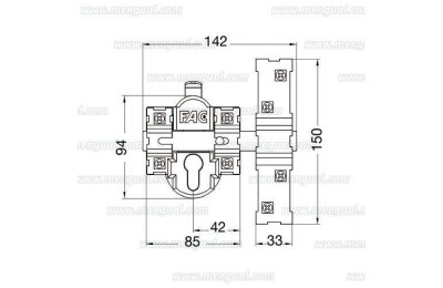 CERROJO FAC NIQUEL 311-R-80 SIN CILINDRO