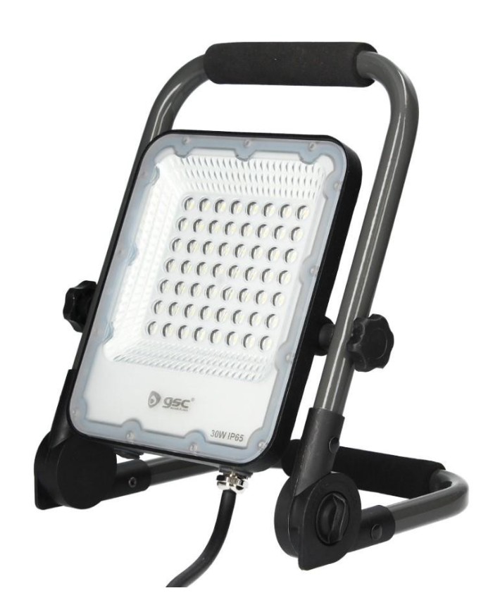 FOCO LED EXTERIOR GSC 30W. 6500K CON SOPORTE MOVIL