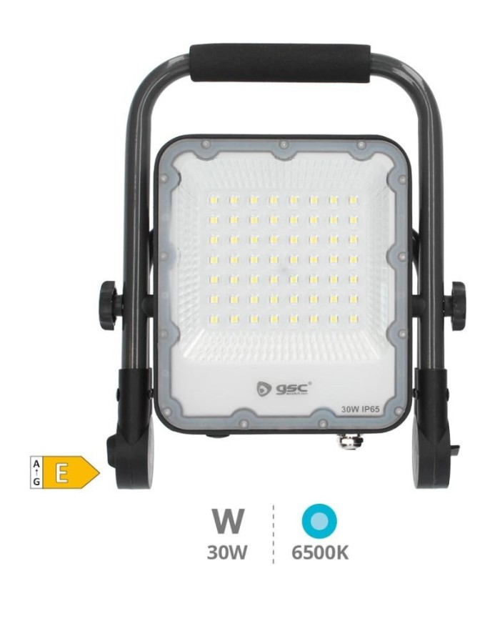 FOCO LED EXTERIOR GSC 30W. 6500K CON SOPORTE MOVIL