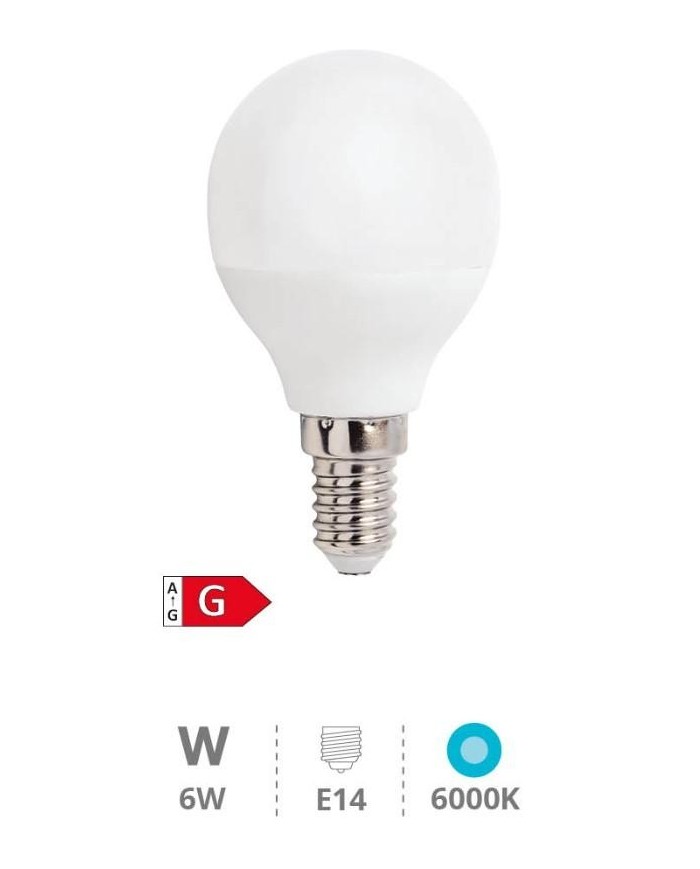 BOMBILLA LED ESFERICA GSC 6W. E14 6000K 490 LM        200690074