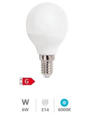 BOMBILLA LED ESFERICA GSC 6W. E14 6000K 490 LM        200690074
