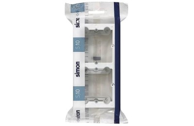 CAJA DOBLE DE SUPERFICIE SIMON 10 BLANCO 15'5X8'4X4 CMS.