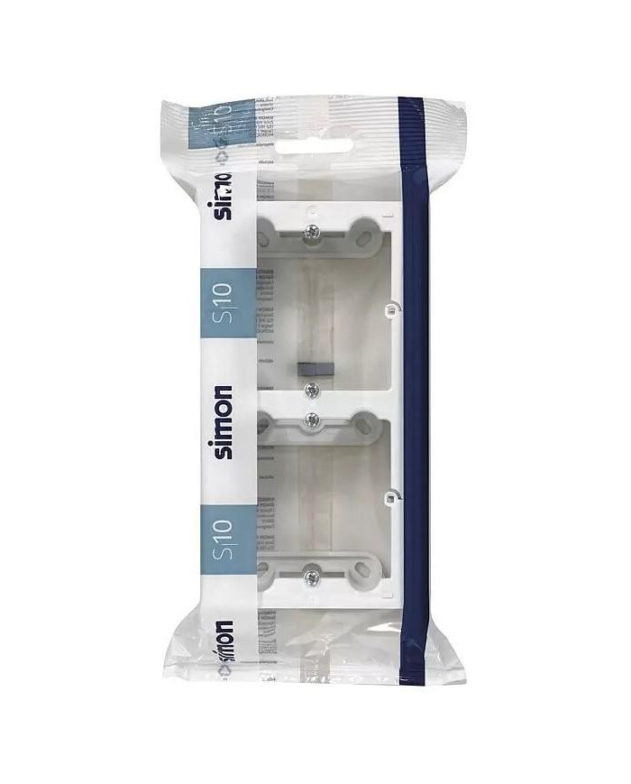 CAJA DOBLE DE SUPERFICIE SIMON 10 BLANCO 15'5X8'4X4CM