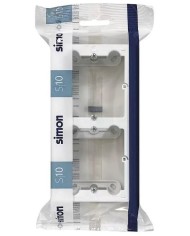 CAJA DOBLE DE SUPERFICIE SIMON 10 BLANCO 15'5X8'4X4CM
