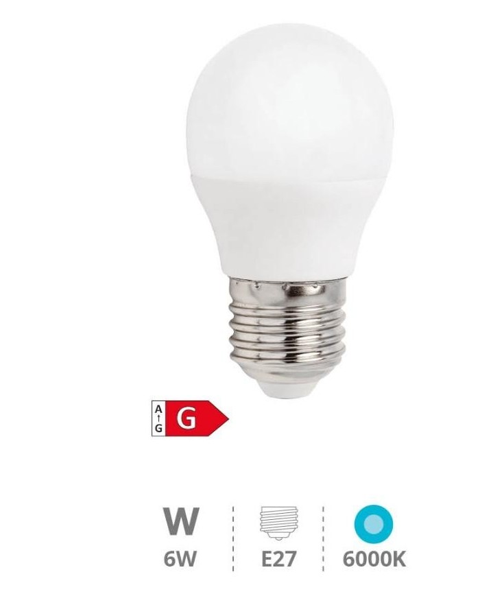 BOMBILLA LED ESFERICA GSC 6W. E27 6000K 490 LM        200690077
