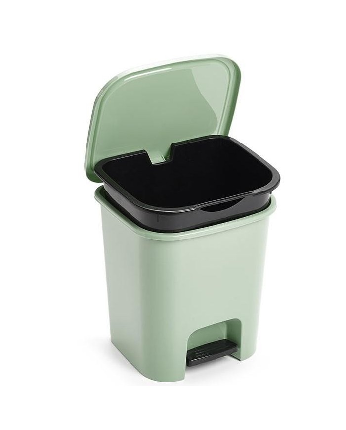 PAPELERA PLASTICFORTE C/TAPA Y PEDAL ARV 7'5LTS.