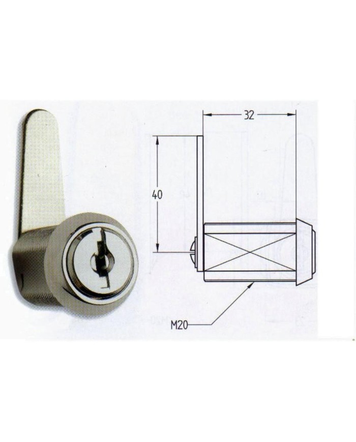 CERRADURA BUZON AGA R-135M RECTA (LARGA) C135MCT024000