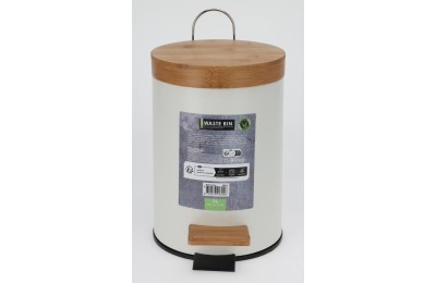 CUBO BASURA KOOP PLAS/BAMBU C/PEDAL 3LTS