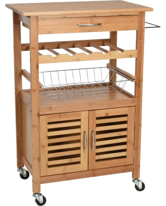CARRITO COCINA EXCELLENTH BAMBU 60X36X88 CMS.