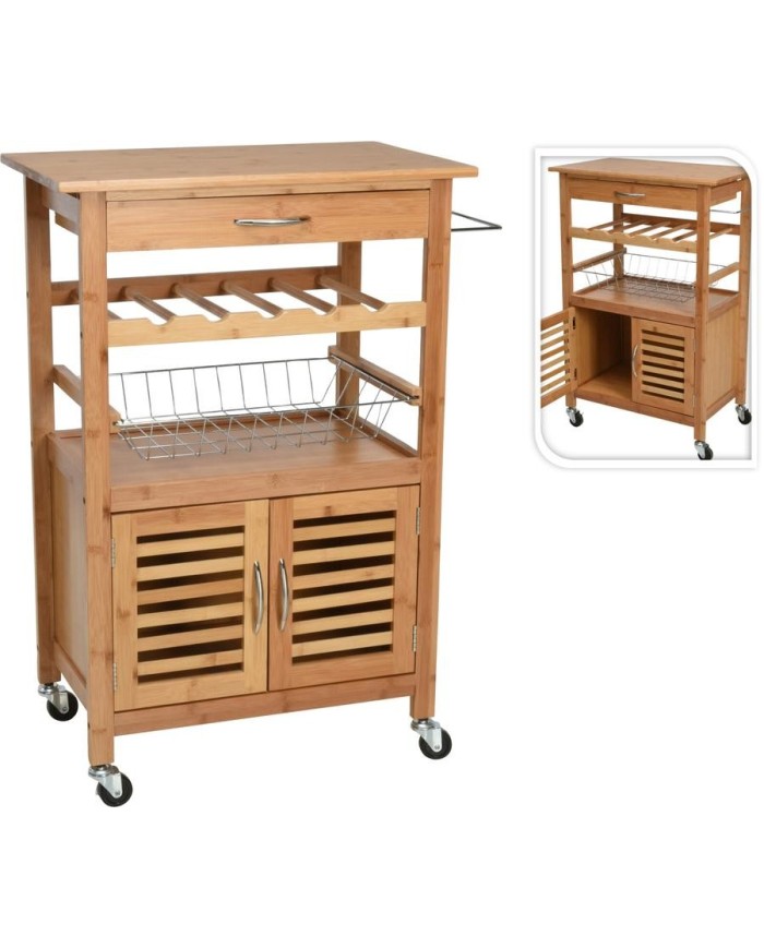 CARRITO COCINA EXCELLENTH BAMBU 60X36X88 CMS.