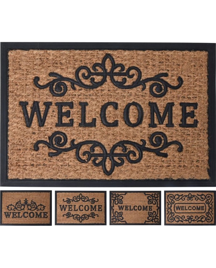 FELPUDO KOOP GOMA F/COCO WELCOME 60X40CM