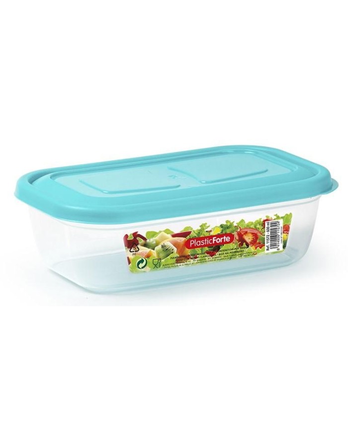 FIAMBRERA PLASTICFORTE CLASSIC TAPA TURQUESA 600 ML.