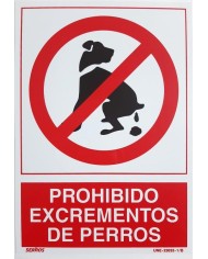 CARTEL (DIN-A4) PROHIBIDO EXCREMENTOS DE PERROS P-388