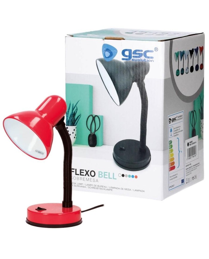 FLEXO SOBREMESA BELL E27 25W. ROJO