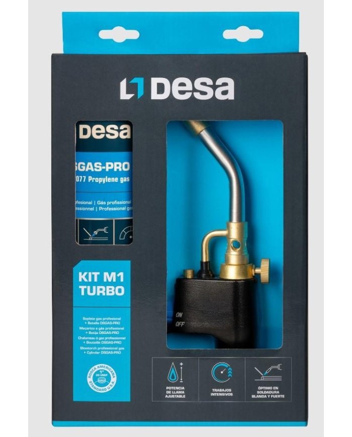 KIT SOPLETE + CARTUCHO GAS M1 TURBO DESA