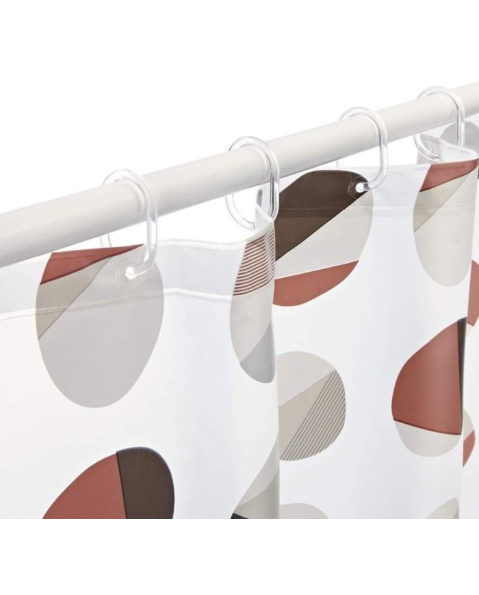 CORTINA BAÑO PLASTICO BLANCA ESTAMPADA RAYEN 2350.17