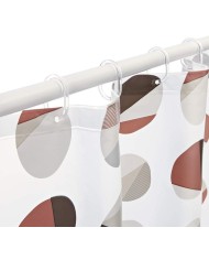 CORTINA BAÑO PLASTICO BLANCA ESTAMPADA RAYEN 2350.17
