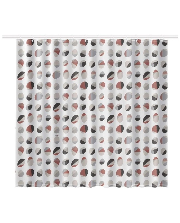 CORTINA BAÑO PLASTICO BLANCA ESTAMPADA RAYEN 2350.17