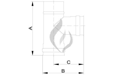 TE ESTUFA VITRIFICADA PELLET 80 MM. 90º