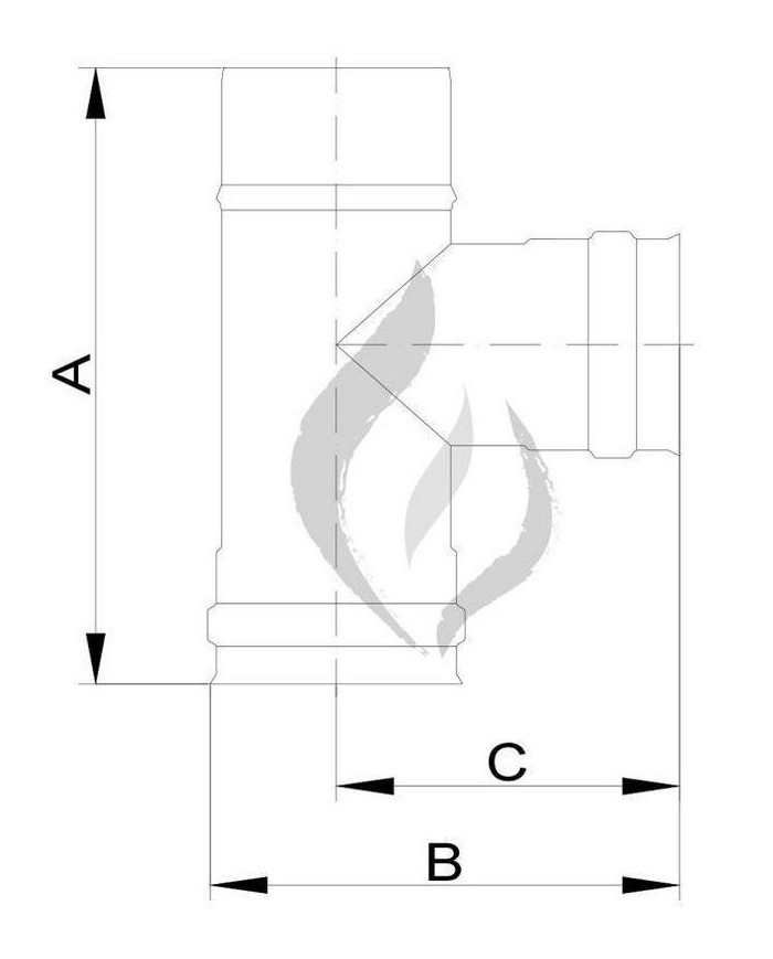 TE ESTUFA VITRIFICADA PELLET 80MM. 90º PVTE08090