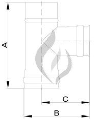 TE ESTUFA VITRIFICADA PELLET 80MM. 90º PVTE08090