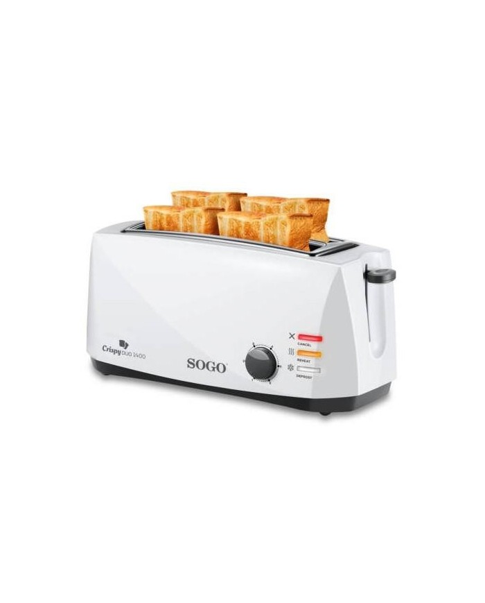 TOSTADORA SOGO 2 REBANADAS RANURA LARGA 1400W. TOS-SS-5485