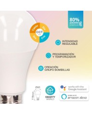 BOMBILLA LED ESTANDAR INTELIGENTE WIFI 9W. E27 800LM (200º) 200651001