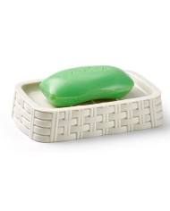 JABONERA BAÑO  8'7X14X3CMS. RATTAN BLANCA PLASTICFORTE