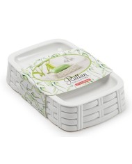 JABONERA BAÑO  8'7X14X3CMS. RATTAN BLANCA PLASTICFORTE