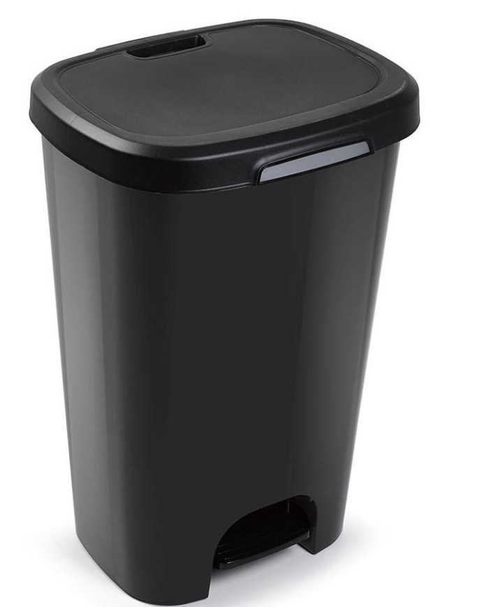 CUBO BASURA PLASTICO PLASTICFORTE C/PEDAL NEGRO 50 LTS. 1214502