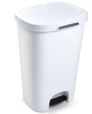 CUBO BASURA PLASTICO PLASTICFORTE C/PEDAL PLATA 27 LTS. 1206112