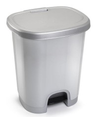 CUBO BASURA PLASTICO PLASTICFORTE C/PEDAL BLANCO 27LTS. 1206101