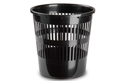 PAPELERA PLASTICFORTE REDONDA NEGRA 11'3LTS.