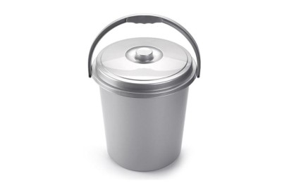 CUBO BASURA PLASTICO ECO PLASTICFORTE PLATA 21 LTS.