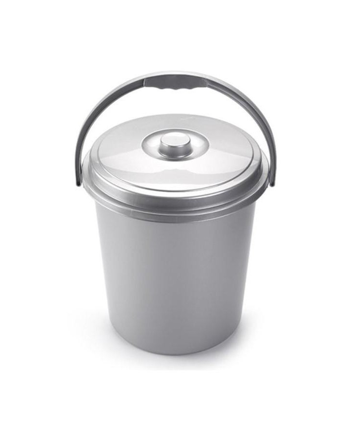 CUBO BASURA PLASTICO ECO PLASTICFORTE PLATA 21LTS.    1148112