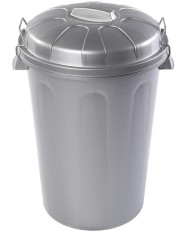 CUBO BASURA PLASTICO PLASTICFORTE PLATA 70LTS.        1242512