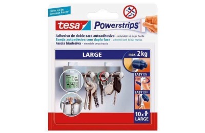 TIRA DOBLE CARA ADHESIVA POWERSTRIPS TESA 10 UNIDADES