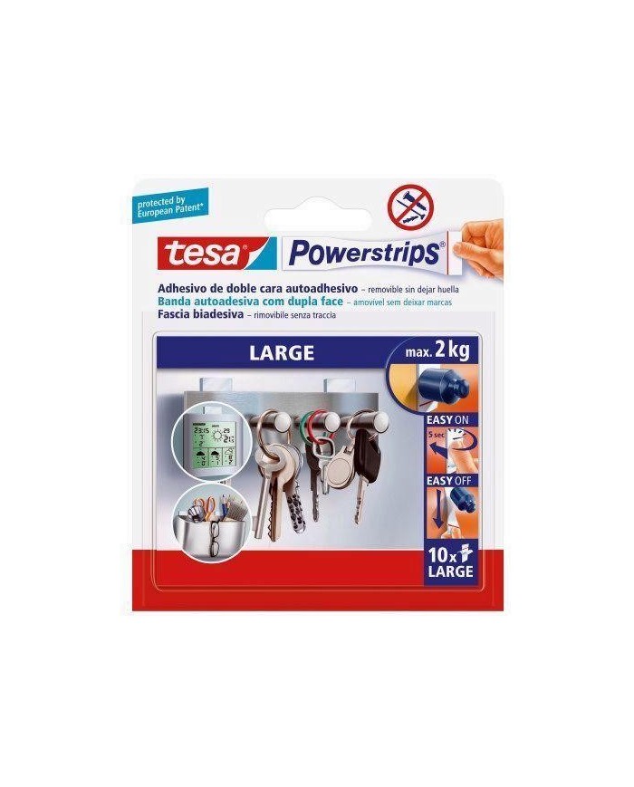 TIRA ADHESIVA DOBLE CARA TESA POWERSTRIPS 10 UNIDADES 58060-00000-01