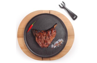 PLATO HIERRO FUNDIDO + B/MAD. IBILI 26CM